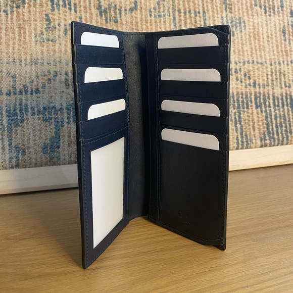 Navy Blue Leather Gucci Long wallet Guccissima - Picture 3 of 6